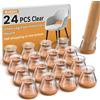 RUSIDO 24 Pezzi RUSIDO Gommini Per Sedie in Silicone Trasparente, Piedini in Feltro Sedie,Protezioni Rotonde Per Gambe di Sedie,Adatti Per Gambe di Sedie Dritte e inclinabili,Non Graffiano (L Fit: 30-40mm)
