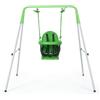 Outsunny Altalena per Bambini 6-36 Mesi da Giardino e Salotto in Acciaio e PE con Seggiolino e Bretelle di Sicurezza, 122x146x122 cm, Verde
