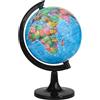 Exerz Mappamondo 14 cm Mappa Italiana Base Nera per Scuola e Ufficio