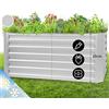 Blumfeldt Fioriera da Esterno, Orto Verticale Rialzato per Balcone e Giardino, Mini Orto Rialzato per Piantine, Giardino Verticale Impermeabile 432L, 120 x 60 x 60cm (Argento)