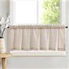 TOPICK Tenda a rete, Tende in lino a righe marroni con strisce, Tenda da cucina, Tende da cucina corte semitrasparenti per cucine, Sala da pranzo, Piccola finestra, 125 L x 40 A (cm), Marrone su Beige