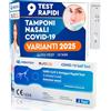 Eurocali 9x Tamponi COVID 19 - Test Nuove Varianti 2025 - Tamponi Rapidi Nasali Certificati per Uso Domestico, Risultato Rapido e Affidabile