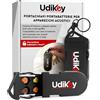 Udivita Portabatterie per Batterie Apparecchi Acustici Tipo 10 13 312 con 6 Alloggi PR41 PR48 PR70 - UdiKey Apertura Rapida Chiusura Sicura Scocca Antiurto - Portatile Viaggi e Lavoro - Portachiavi 36x85x16mm