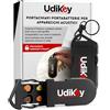 Udivita Portabatterie per Batterie Apparecchi Acustici Tipo 10 13 312 con 6 Alloggi PR41 PR48 PR70 - UdiKey Apertura Rapida Chiusura Sicura Scocca Antigraffio - Portachiavi 36x85x16mm - Portatile Viaggi Sport