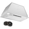 KLARSTEIN Paolo - Cappa da cucina a incasso, cappa sottopensile, 600 m³/h, 200W, filtro antigrasso in alluminio, LED integrato, touch, acciaio inox (Bianco, 52 cm)