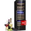 KLARSTEIN Cantinetta Vino Refrigerata a Tre Zone per Interno/Esterni, Frigo Bar, Cantina Vino con Vetrina, Mini Frigo con Protezione UV, Frigorifero Piccolo Touch Control 5-18°C, 246 L, 89 Bottiglie