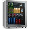 KLARSTEIN LuxeChill Frigorifero per bevande da 60 L - Frigo per bevande con sportello in vetro, controllo touch, 0-10 °C, 3 ripiani, luce LED, IPX4 per cucine all'aperto