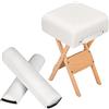 tectake® Accessori Lettino Massaggio, Sgabello Imbottito, Rullo Cilindrico, Mezzo Cilindro, Cuscino per Lettino, Rullo Fisioterapia, Cilindro per Fisioterapia - Bianco
