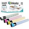 Inkadoo Toner compatibile per stampante Konica Minolta TN-221 Bizhub C 287 Bizhub C 227, cartuccia toner, toner e stampante (Multipack)