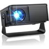 AKIYO Mini Proiettore, AKIYO O1 Proiettore Portatile 15000 Lumens, 2026 Upgraded Videoproiettore 4K Supporto Full HD 1080P, Auto Keystone, Zoom 50%, Rotabile 360°, per Phone/TV Stick/HDMI/USB/TF, Nero