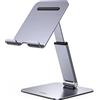 UGREEN Supporto Tablet Tavolo Alluminio, Porta iPad per Scrivania Regolabile di Alluminum Compatibile con Galaxy Pad, iPhone 16 Plus Pro Max ed Altri Dispositivo Fino a 12,9 Pollici
