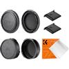K&F Concept 2pack Tappo Corpo e Coperchio Posteriore per Obiettivo Compatibile con Canon F-1 FTb AE-1 A-1 AT-1 AV-1 AL-1 T60 T70 T80 T90