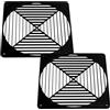 Aerzetix Set di 2 Griglie per Ventola 140x140 mm in plastica Colore Nero