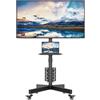 BONTEC Supporto TV da Pavimento per TV LCD/LED da 23-60 Pollici, Carrello TV Mobile con Ruote e Ripiano, Altezza Regolabile, Portata fino a 40 kg, VESA max 400x400 mm