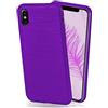 moex Cover in Silicone Compatibile con Apple iPhone X/iPhone XS | Effetto Alluminio Spazzolato, Lilla