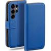 moex Custodia a libro per Samsung Galaxy S25 Ultra con scomparto per carte di credito, pieghevole a 360 gradi, in pelle PU, colore: blu