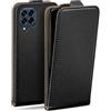 moex Custodia a libro per Samsung Galaxy M33 5G, con chiusura magnetica, a 360 gradi, in pelle vegana, con aletta verticale, colore: nero