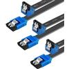Benfei Cavo SATA III da 6 Gb/s, ad angolo retto da 90 gradi, con chiusura a scatto da 45,7 cm, per disco rigido SATA, SSD, CD e masterizzatore CD