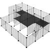 EUGAD Recinto per Conigli, Recinto Conigli da Interno,DIY Recinzione Libera 39 Pannelli 35x35cm Acciaio e Resina, Box per Piccoli Animali, Recinto Modulare per Cincillà, Porcellini d'India