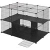 EUGAD Recinto per Conigli, Recinto Conigli da Interno,DIY Recinzione Libera 38 Pannelli 35x35cm Acciaio e Resina, Box per Piccoli Animali, Recinto Modulare per Cincillà, Porcellini d'India