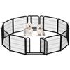 Yaheetech Recinto per Cani Cuccioli Pieghevole e Portatile 12 pz 63 x 63 cm | Recinzione Rete Metallica, Cuccioli Gatti Conigli Animali Domestici, Interno Esterno Giardino Casa, Salvaspazio
