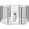 Yaheetech Recinto per Cani da Interno ed Esterno, 80 cm di Altezza a 8 Pannelli, Box Kennel Cancelletto Pieghevole per Cuccioli Conigli Gatti, Recinzione Cancello per Animali Domestici in Acciaio