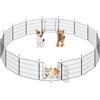 Yaheetech Recinto per Animali Domestici, 16 Pannelli Altezza 50 cm, Pieghevole con Porta per Interno ed Esterno, in Acciaio, per Cani, Cuccioli, Gatti e Conigli