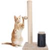 Nobleza Tiragraffi per gatti, palo per tiragraffi per gatti, corda in sisal naturale con palline giocattolo e pettine in silicone per gatti, 60 x 30 x 30 cm, colore beige