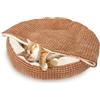 Nobleza Cuccia per Gatti con Coperta, Cuccia per Cani Rotonda Soffice, Cuccia Gatto Interno Morbido Antiscivolo Lavabile Taglia Piccola e Media Letto per Animali, Marrone, 65x58x16cm