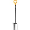 Fiskars Forcone per Terreni Duri e Sassosi, Con 4 Rebbi, Lunghezza: 120 cm, in Acciaio di Qualità/Manico in Plastica, Nero/Arancione, Solid, 1070673