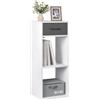 WOLTU Libreria da Terra, Unità di Stoccaggio a Cubo a 3 Livelli con Cassetto, Unità di Scaffale in Piedi Scaffale a Cubo Aperto, per Studio, Camera da Letto e Soggiorno, Bianco, SK055ws