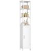 EUGAD Mobile Alto da Bagno, Mobiletto da Bagno, con 3 Scomparti Aperti, 30x30x163 cm, Portaoggetti, Mobiletto Salvaspazio Stretto, per Bagno, Soggiorno, Studio e Ufficio, Bianco 002WDG