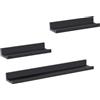 WOLTU Set di 3 Mensola da Muro, Mensola Sospesa, Scaffale Parete Nero