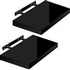 WOLTU Mensola da Muro, Set di 2, Scaffale Sospeso da Parete Libreria Piccola per Soggiorno Cameretta Porta CD DVD, Pannello MDF 40x22,9x3,8cm, Nero, RG9476sz-2