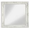 Baroni Home MONTEMAGGI Specchio in Legno Bianco con Cornice Shabby, Specchiera da Parete Rettangolare per camera da letto, bagno o soggiorno, Specchio Shabby Bianco Anticato, 62x4x72 cm