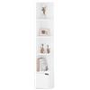 WOLTU Scaffale Libreria Autoportante a 5 Ripiani, Libreria ad Angolo con Armadietto con Anta, Bianca, Legno, per Studio, Ufficio, Soggiorno, 29,5x29,5x158cm, SK038ws