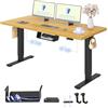 FLEXISPOT Scrivania Regolabile in Altezza 140x80 cm, 2 Motori, Piano Unico 25 mm, Memoria & Display Altezza, Ergonomica con Gestione Cavi, Ripiano Sottoscrivania, Ganci e Clip Fermacavi