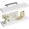 WOLTU Mensola da Parete, Mensola da Muro, Legno MDF, Bianca, set di 2, per Cucina, Bagno, Soggiorno, ecc RG9318ws-2