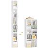 WOLTU Porta CD a Colonna, Libreria Stretta e Alta con 10 Scomparti, Capacità Max. 160 CD, DVD, Libreria Verticale a Colonna da Terra, Bianco, SK063ws
