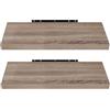 EUGAD Mensola a Muro Set da 2, 50cm, Mensole Librerie da Parete Scaffale MDF Stile rétro Ripiano Portaoggetti, Rovere dorato, 0115QJ-2