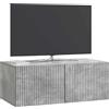 vidaXL Mobile Porta TV da Muro Grigio Cemento 78,5 x 41 x 30 cm, Salotto, Unità moderna per intrattenimento, Consolle TV rettangolare, Armadietto da parete spazioso e stiloso