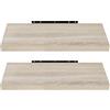 EUGAD Mensola a Muro Set da 2, 60cm, Mensole Librerie da Parete Scaffale MDF Stile Rétro Ripiano Portaoggetti, Rovere chiaro, 0051QJ-2