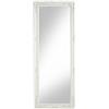 Baroni Home Specchio in Legno Bianco con Cornice Shabby, Specchiera da Parete Rettangolare per camera da letto, bagno o soggiorno, Specchio Shabby Bianco Anticato, 55x142 cm