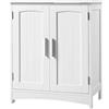 EUGAD Mobile Sottolavabo per Bagno con 2 Ante, Mobile da Bagno Autoportante con Ripiano Regolabile e 2 Scomparti, in MDF, Bianco, 50x30x60 cm