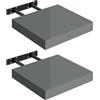 WOLTU Mensola da Muro, Set di 2, Scaffale Sospeso da Parete Libreria Piccola per Soggiorno Cameretta Porta CD DVD, Pannello MDF 30x22,9x3,8cm, Grigio Lucido, RG9489gr-2