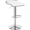 WOLTU Sgabello da Cucina/Bar, Sedia da Bancone con Poggiapiedi, Altezza Regolabile, Girevole a 360°, Rivestimento in PU, Struttura in Metallo, per Cucina, Soggiorno, Bar, Caffè, Bianco
