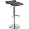 WOLTU Sgabello da Cucina/Bar, Sedia da Bancone con Poggiapiedi, Altezza Regolabile, Girevole a 360°, Rivestimento in PU, Struttura in Metallo, per Cucina, Soggiorno, Bar, Caffè, Grigio
