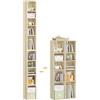 WOLTU Porta CD a Colonna, Libreria Stretta e Alta con 10 Scomparti, Capacità Max. 160 CD, DVD, Libreria Verticale a Colonna da Terra, Rovere chiaro, SK063hei