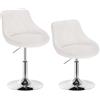 WOLTU Set di 2 Casa Sedia Alta per Cucina con Schienale in PU, senza Poggiapiedi, l'altezza può essere regolata tra 42-58 cm, Bianco, BH241ws-2