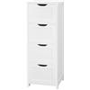 eSituro Armadio Bianco Armadietto da Bagno Mobile a Colonna Bagno a Terra Mobile Multiuso per la Casa 30x30x82 cm,Bianco